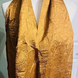 NWT Handmade Gold Textured Scarf by Sana – Elegant Shimmer Design
